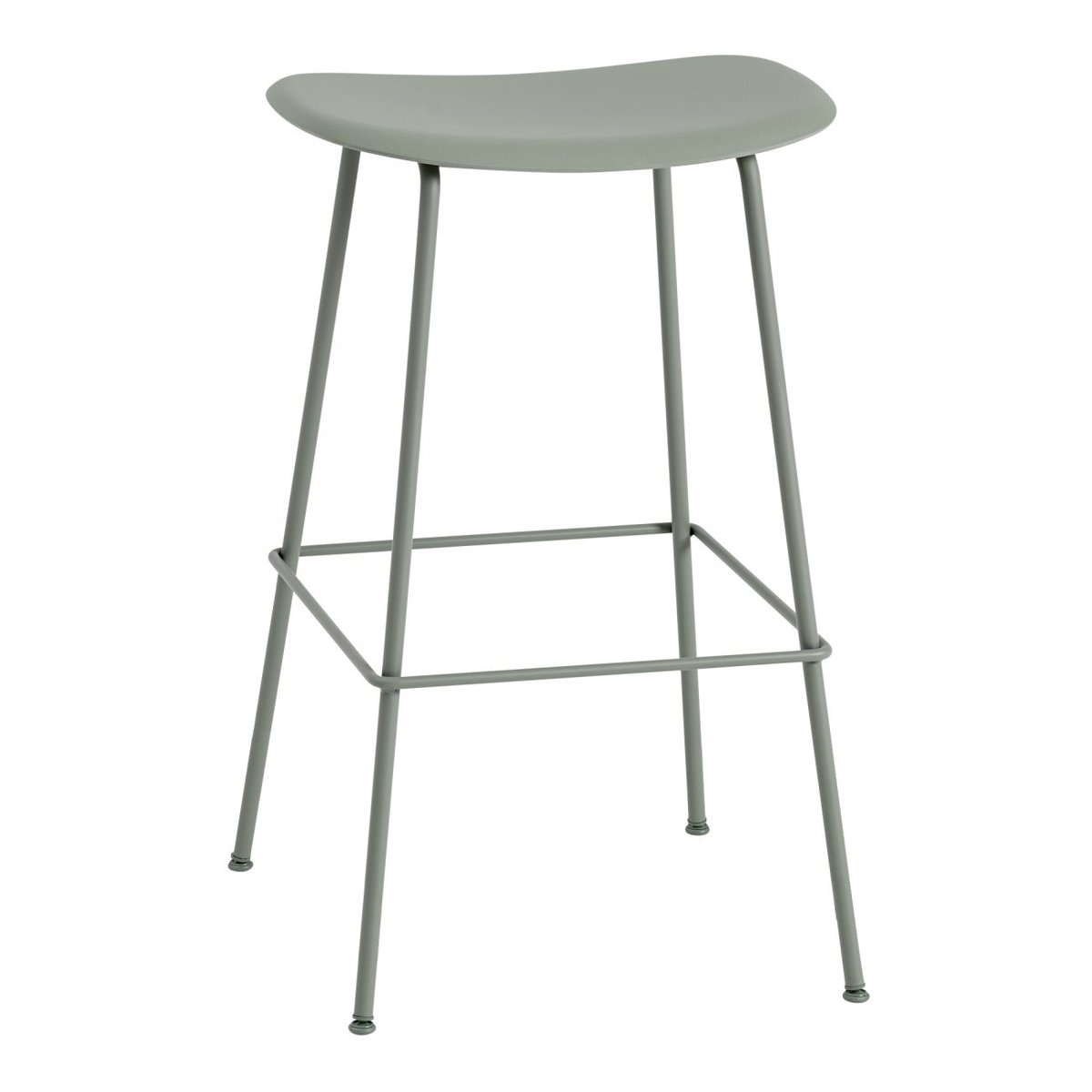 Bilde av Muuto Fiber Tube barstol 75 cm dusty green