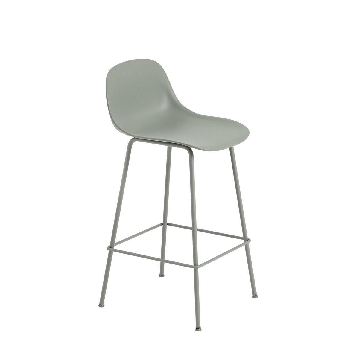 Muuto Fiber Tube barstol ryggsttte 65 cm dusty green