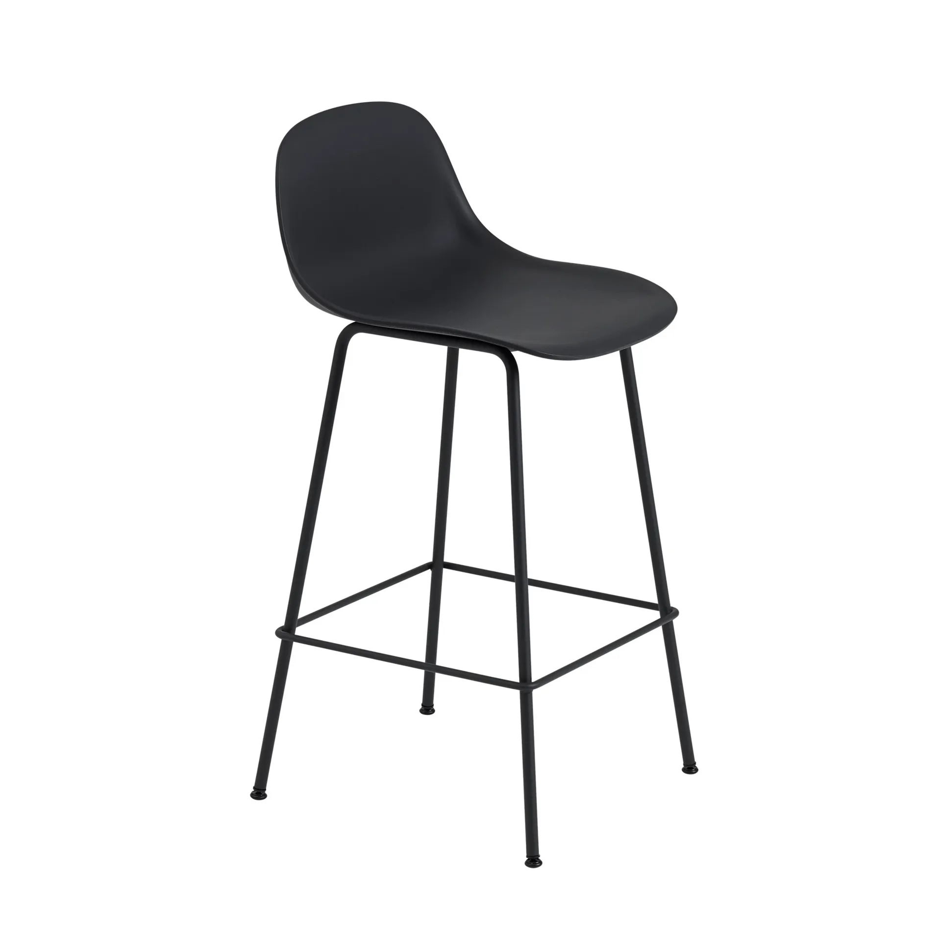 Fiber Tube barstol ryggstøtte 65 cm, svart Muuto