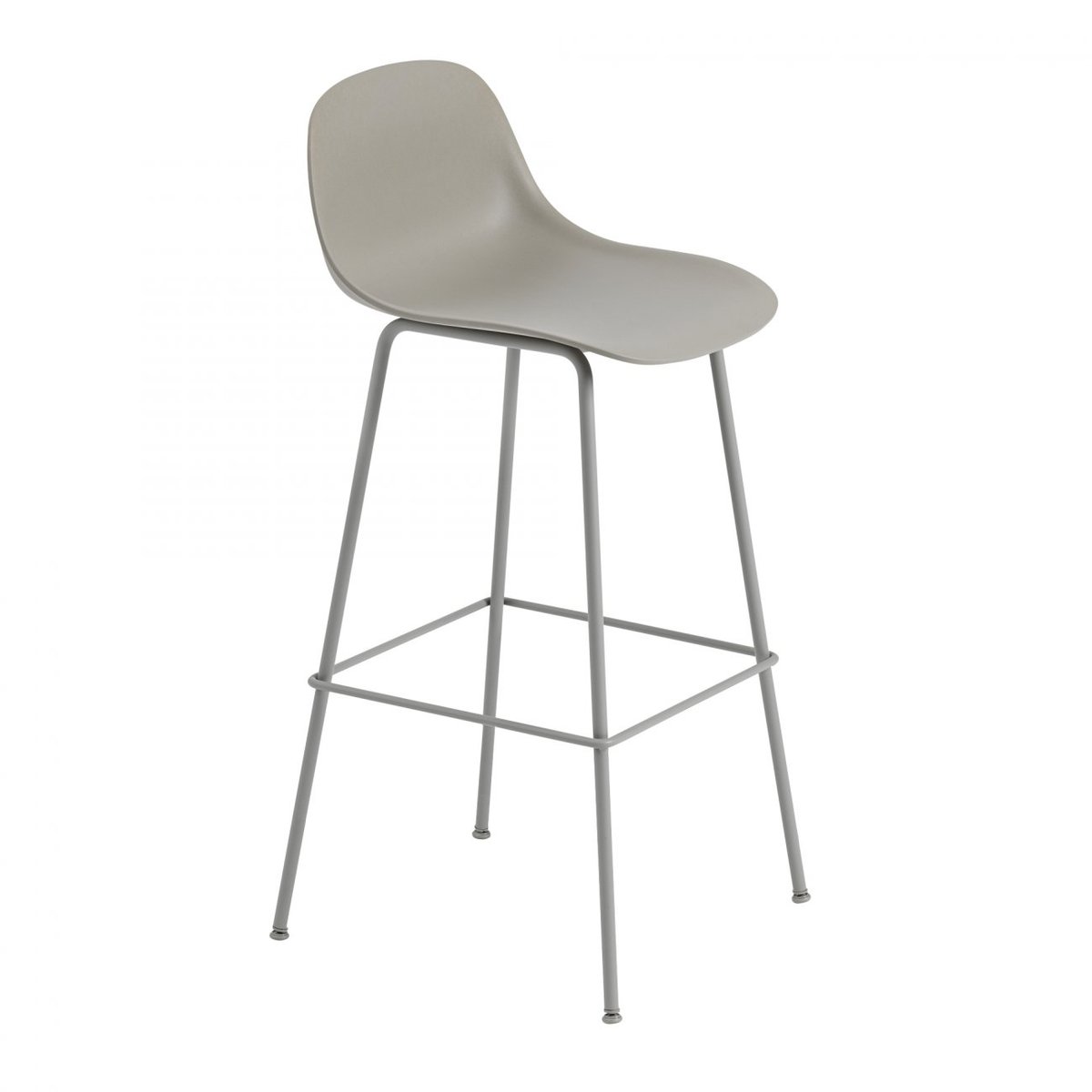 Bilde av Muuto Fiber Tube barstol ryggstøtte 75 cm grå