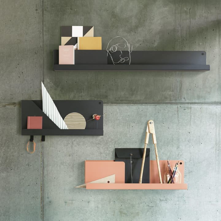 Folded hylle stor - sort - Muuto