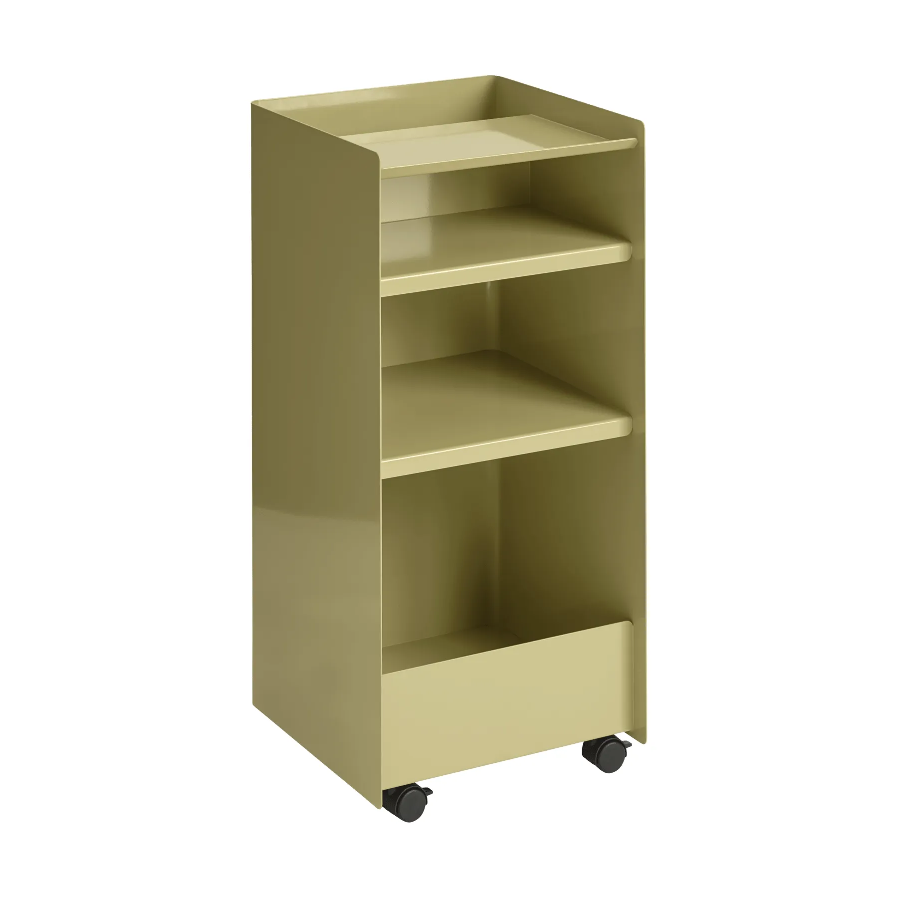 Folded Trolley tralle åpen, Dark beige green, 37,4x38,7x37,2 cm Muuto