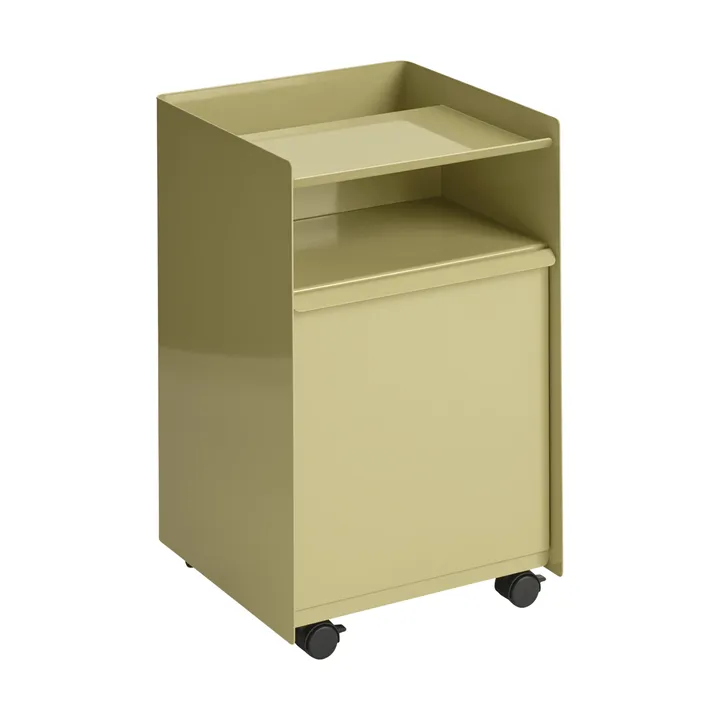 Folded Trolley tralle med skuff - Dark beige green - Muuto