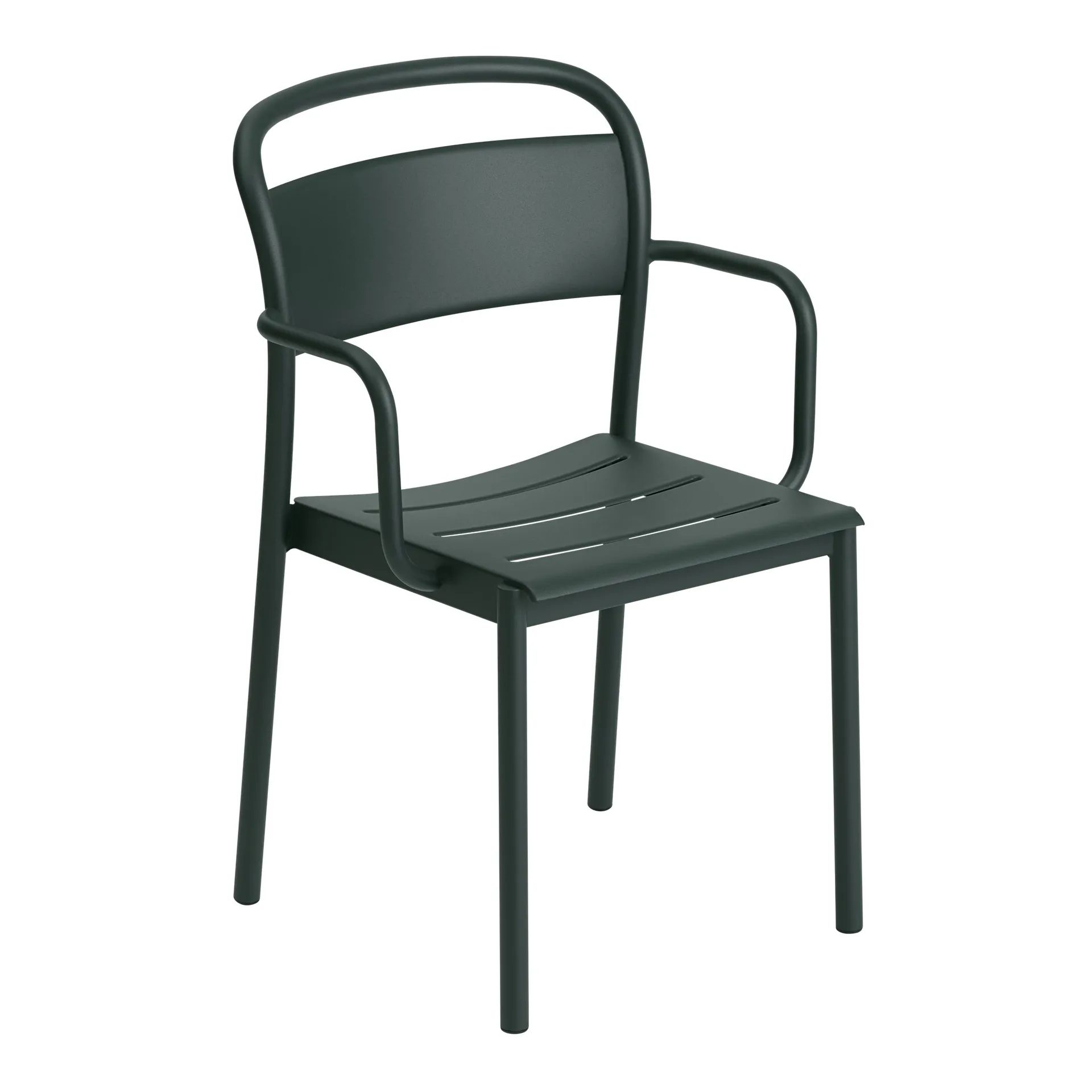 Linear Steel Armchairstol med armlener, Dark green Muuto