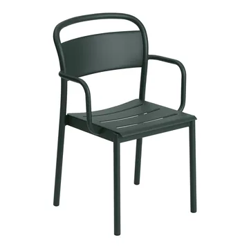 Linear Steel Armchairstol med armlener - Dark green - Muuto