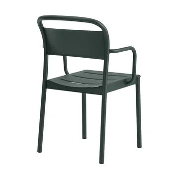 Linear Steel Armchairstol med armlener - Dark green - Muuto