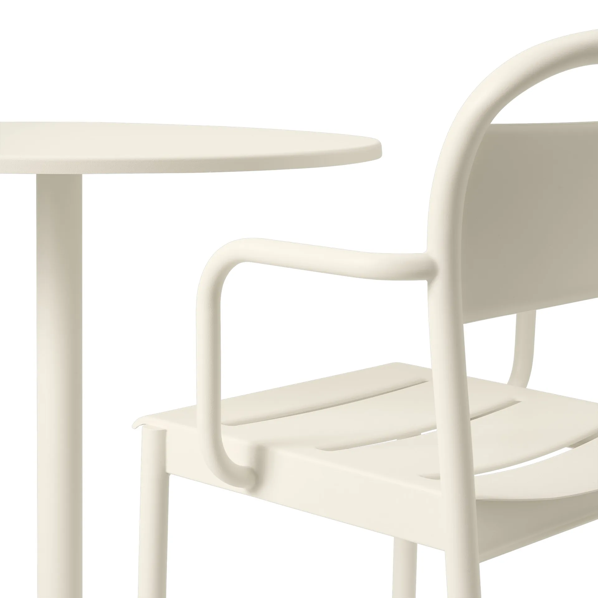 Linear Steel Armchairstol med armlener, Off-white Muuto