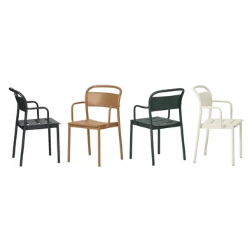 Linear Steel Armchairstol med armlener - Off-white - Muuto