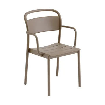 Linear Steel Armchairstol med armlener - Taupe - Muuto