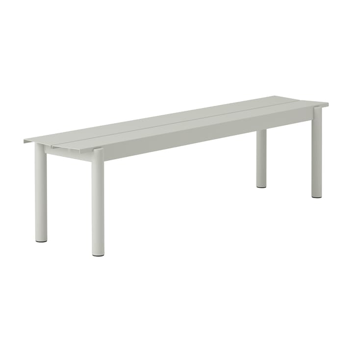 Linear steel bench benk 170 x 34 cm - Grey (RAL 7044) - Muuto