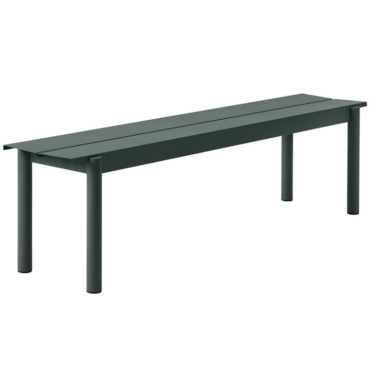 Linear steel bench benk 170 x 34 cm - mørkegrønn - Muuto