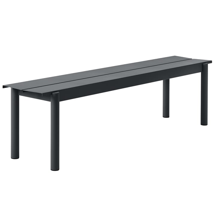 Linear steel bench benk 170 x 34 cm - Svart - Muuto