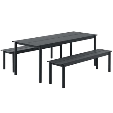 Linear steel bench benk 170 x 34 cm - Svart - Muuto
