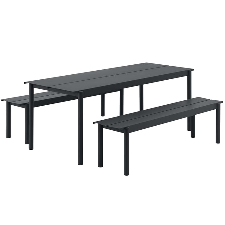 Linear steel bench benk 170 x 34 cm - Svart - Muuto