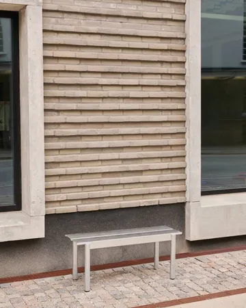 Linear Steel Bench benk 170x34 cm - Warm galvanized steel - Muuto