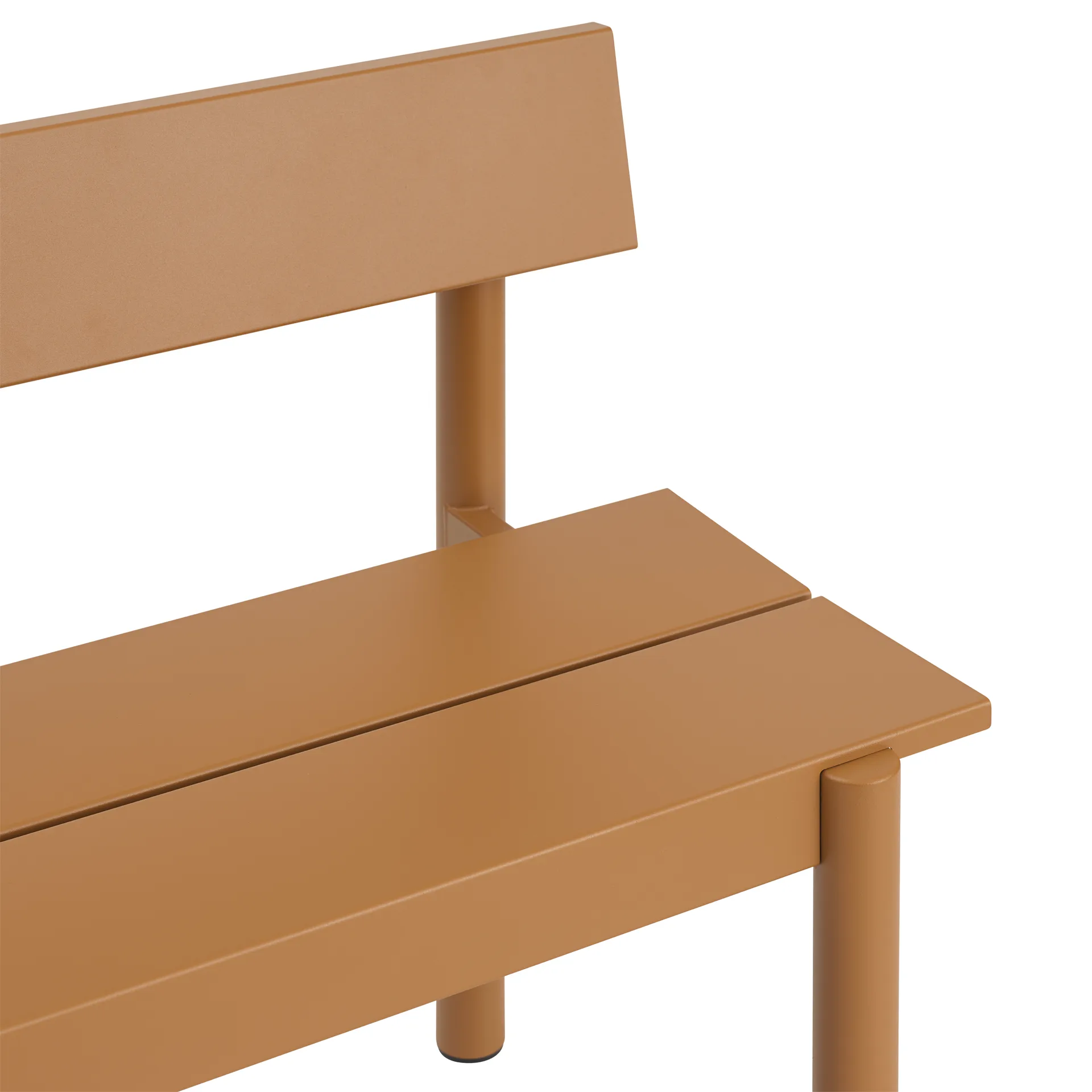 Linear Steel benk med ryggstøtte, Burnt orange, 110x34 cm Muuto
