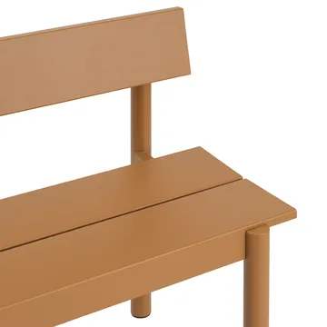 Linear Steel benk med ryggstøtte - Burnt orange, 110x34 cm - Muuto