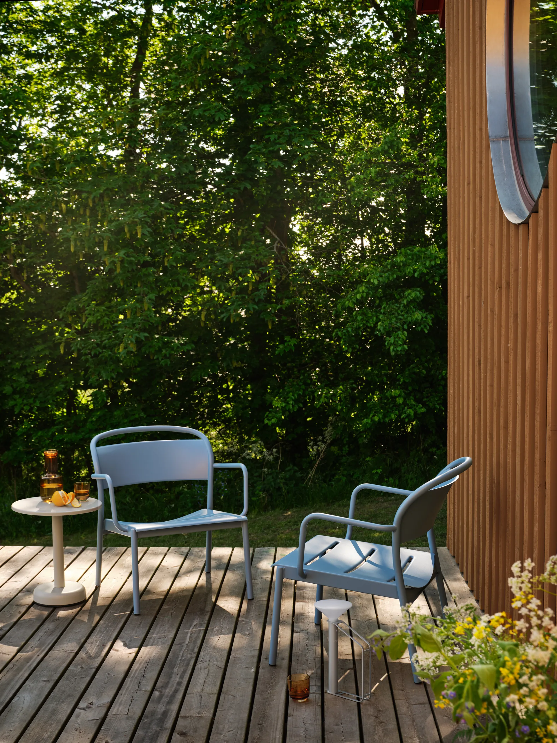 Linear Steel sofabord, Grey, Ø42x47 cm Muuto