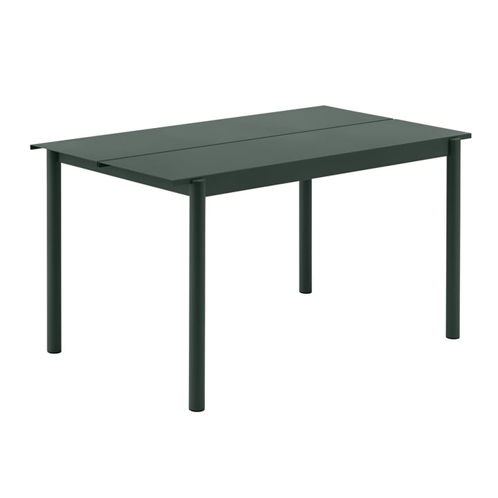Linear steel table bord 140 x 75 cm - mørkegrønn - Muuto