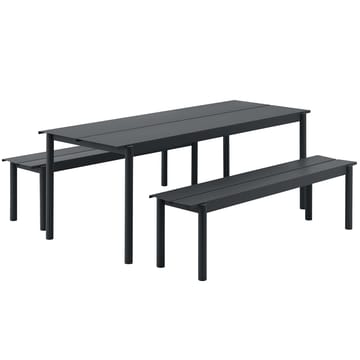 Linear Steel Table bord 200x75 cm - Black - Muuto