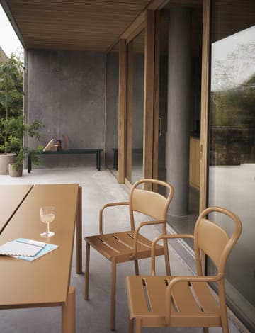 Linear Steel Table bord 200x75 cm - Burnt orange - Muuto