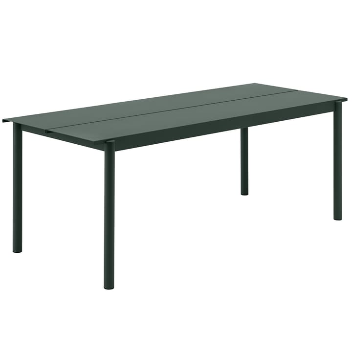 Linear Steel Table bord 200x75 cm - mørkegrønn - Muuto