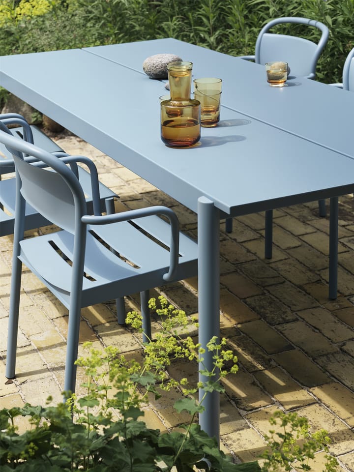 Linear Steel Table bord 200x75 cm - Pale blue - Muuto