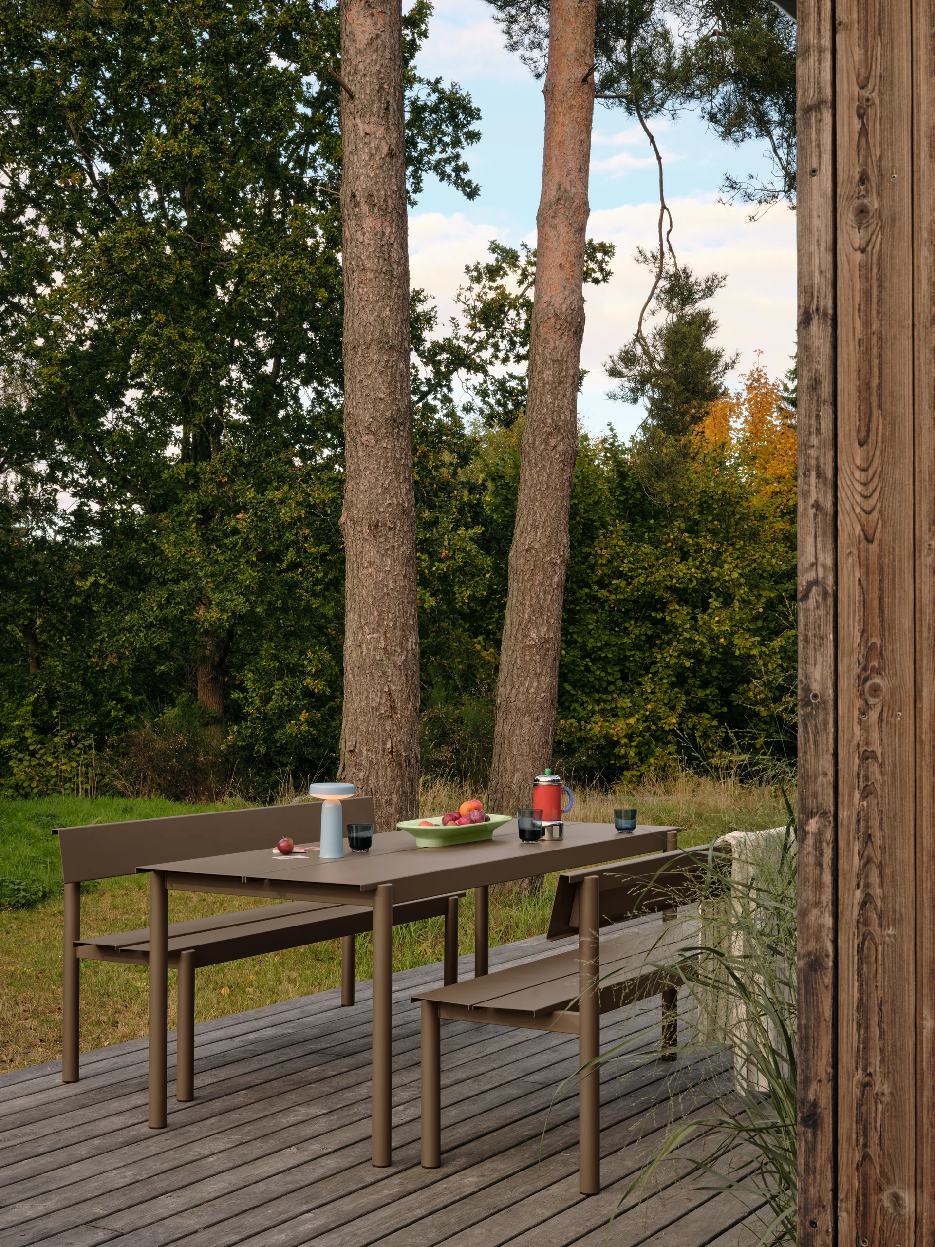 Linear Steel Table bord 200x75 cm, Taupe Muuto