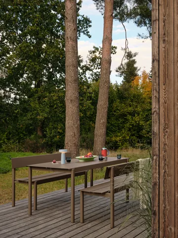 Linear Steel Table bord 200x75 cm - Taupe - Muuto