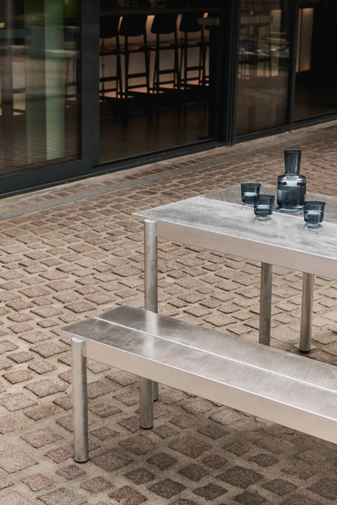 Linear Steel Table bord 200x75 cm, Warm galvanized steel Muuto