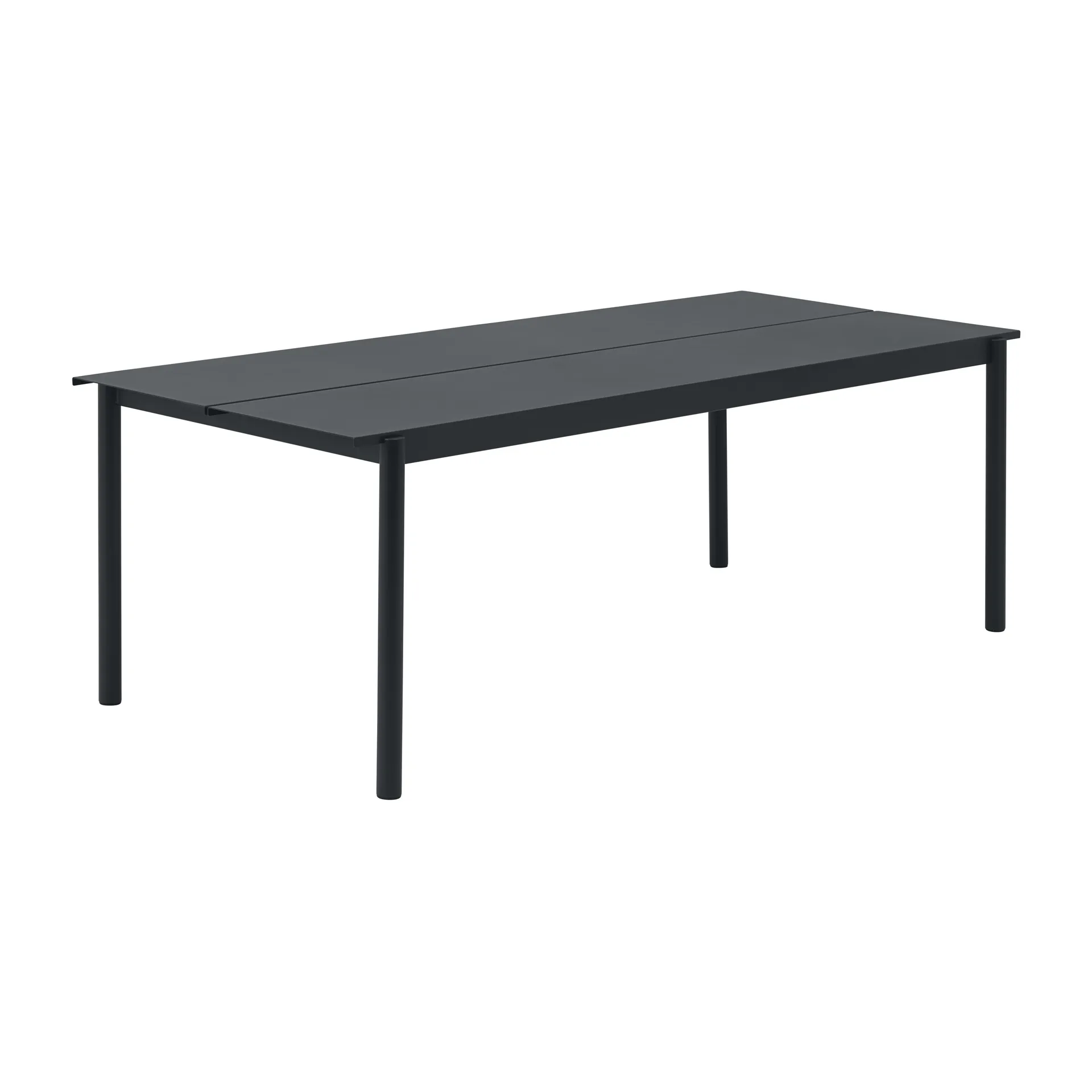 Linear steel table bord 220 x 90 cm, Black (RAL 7021) Muuto