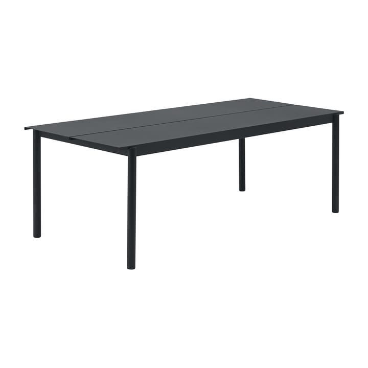 Linear steel table bord 220 x 90 cm - Black (RAL 7021) - Muuto