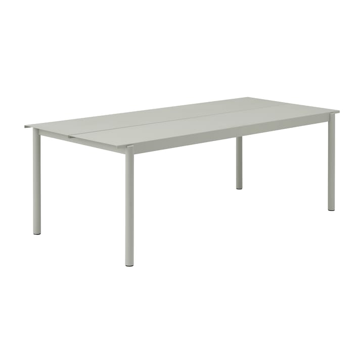 Linear steel table bord 220 x 90 cm - Grey (RAL 7044) - Muuto