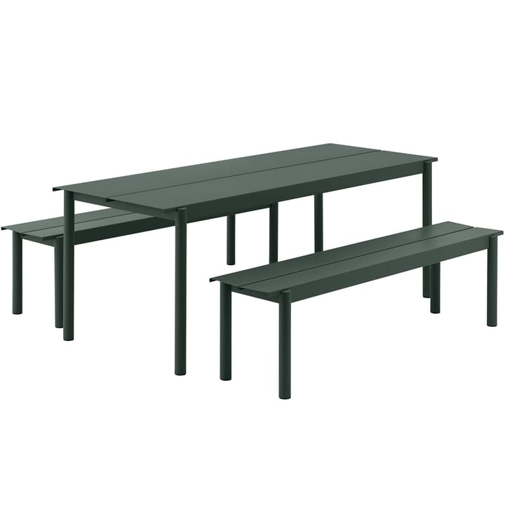 Linear steel table stålbord 200 cm - mørkegrønn - Muuto
