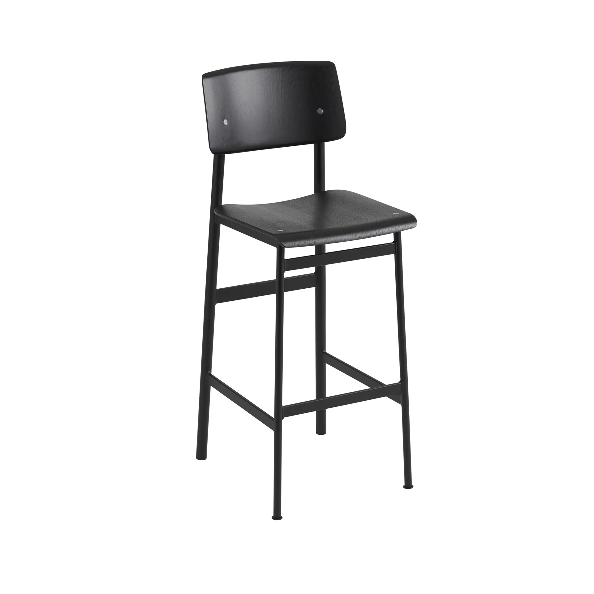 Loft barstol, black, høy, sort stålstativ Muuto