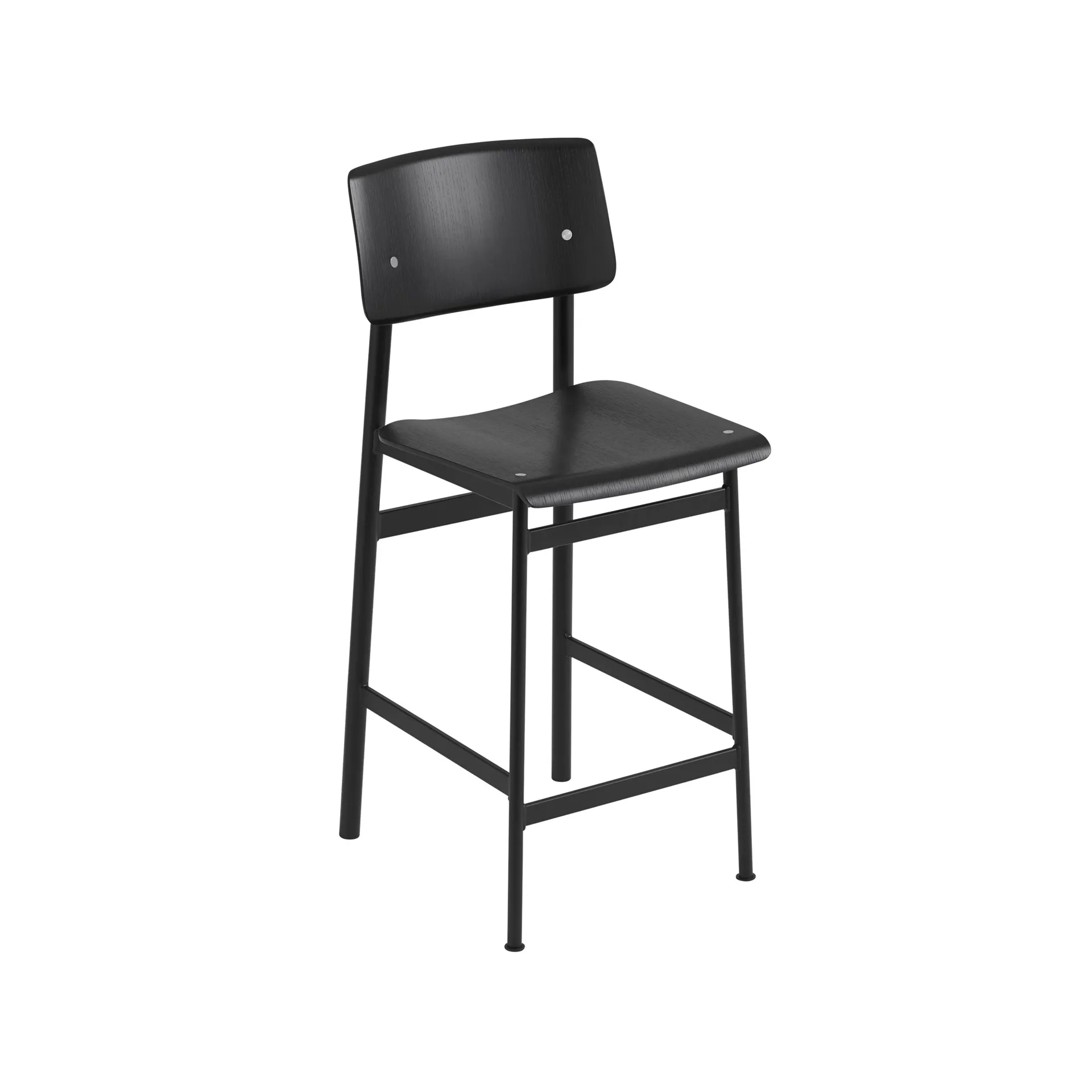 Loft barstol, black, lav, sort stålstativ Muuto