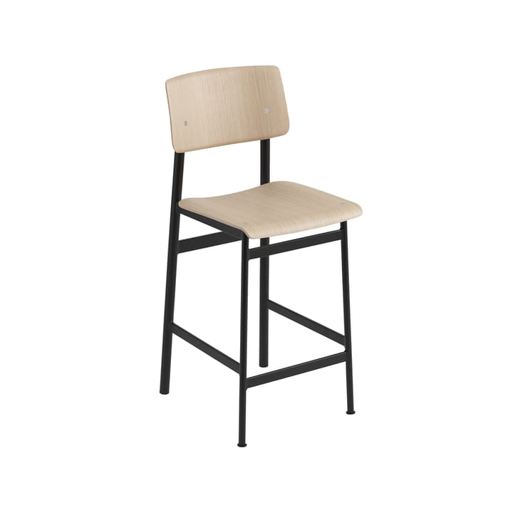 Loft barstol - oak, lav, sort st�ålstativ - Muuto