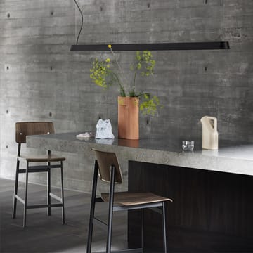 Loft barstol - oak, lav, sort stålstativ - Muuto