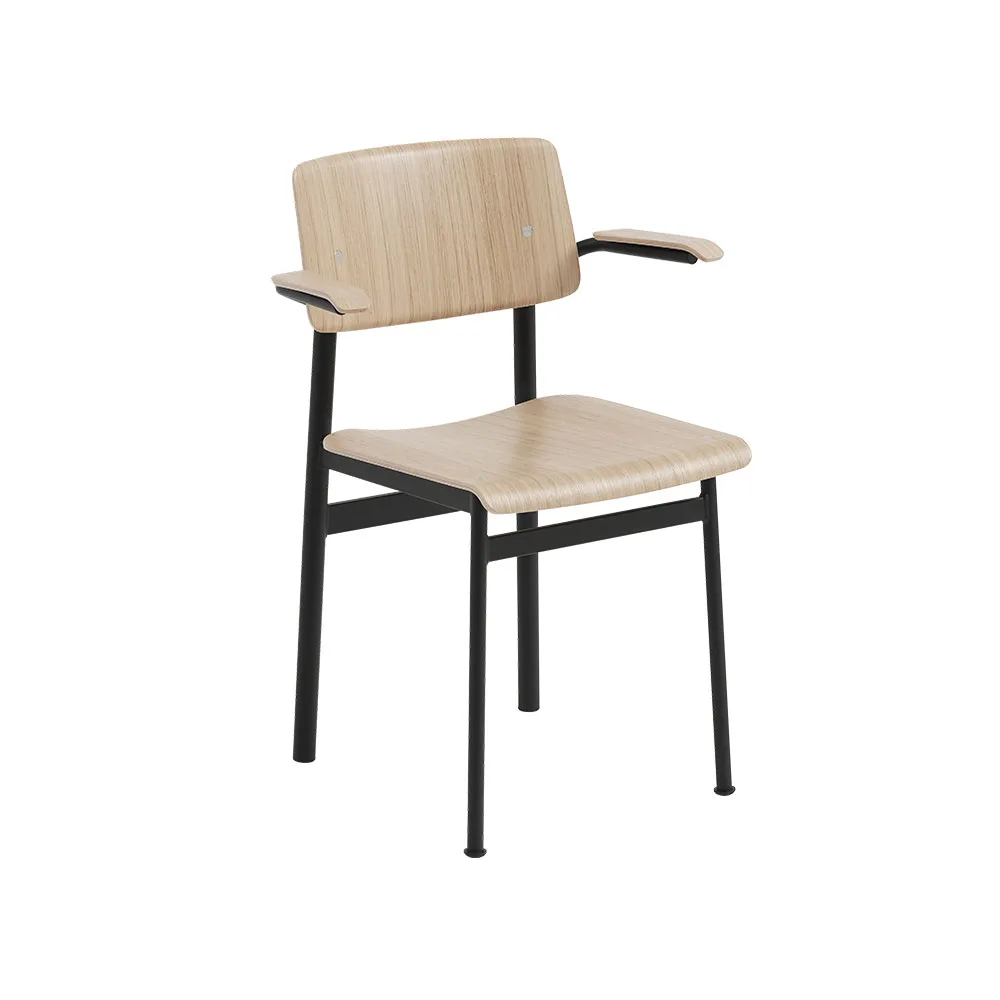 Loft karmstol med armlener, Oak-Black Muuto