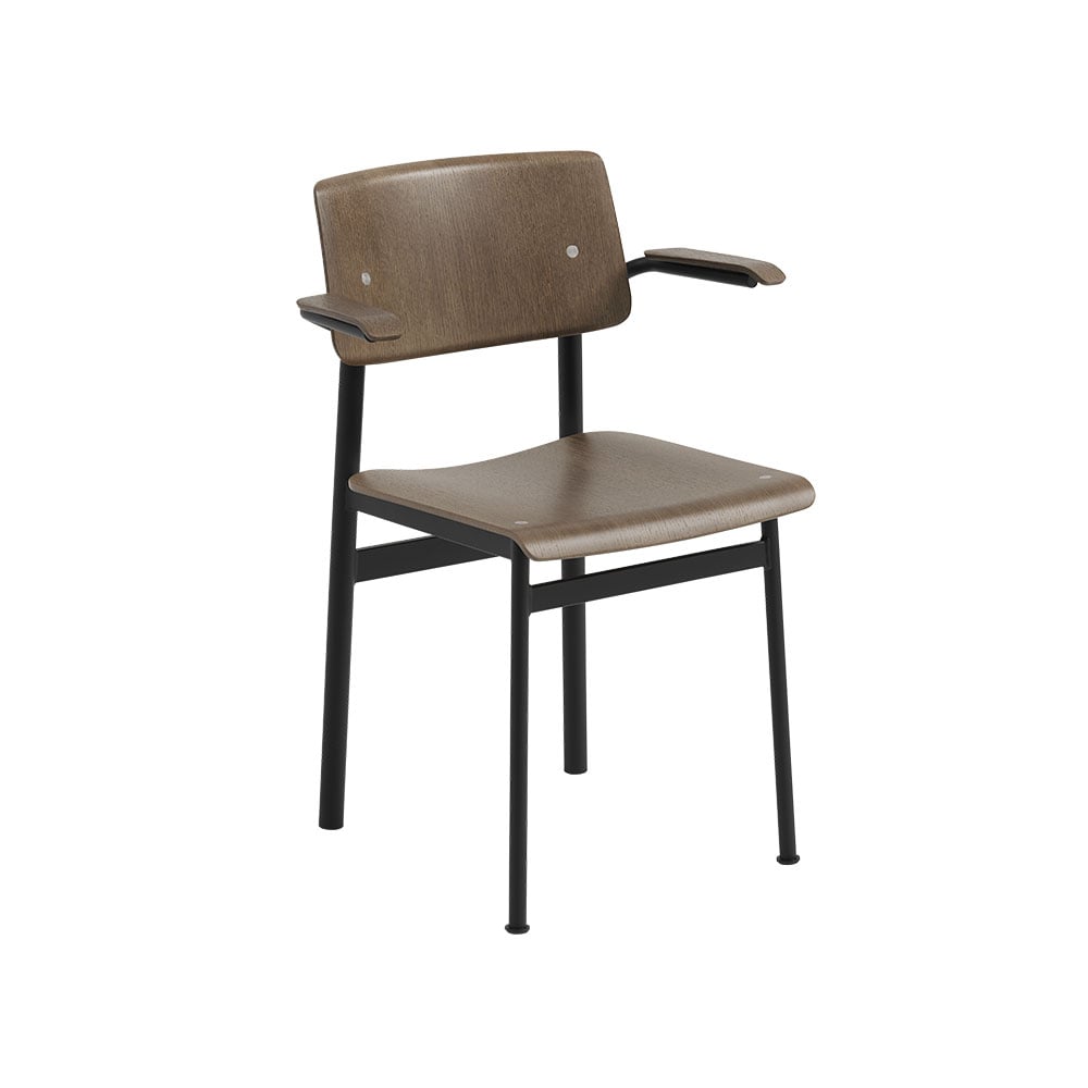 Muuto Loft karmstol med armlener Stained dark brown-Black