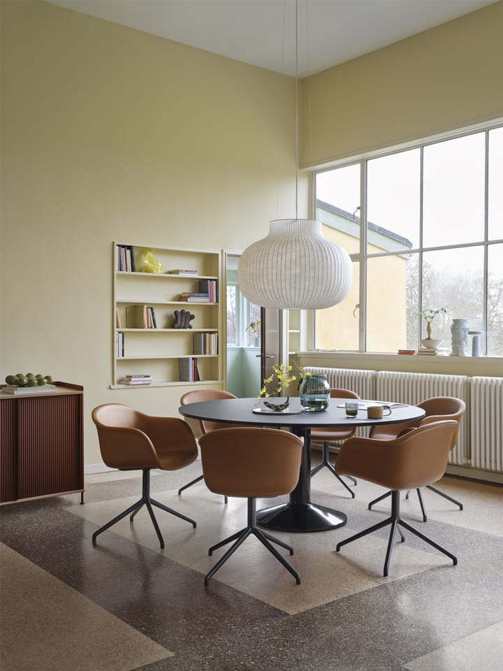 Midst søylebord Ø 160, Black Linoleum-Black Muuto