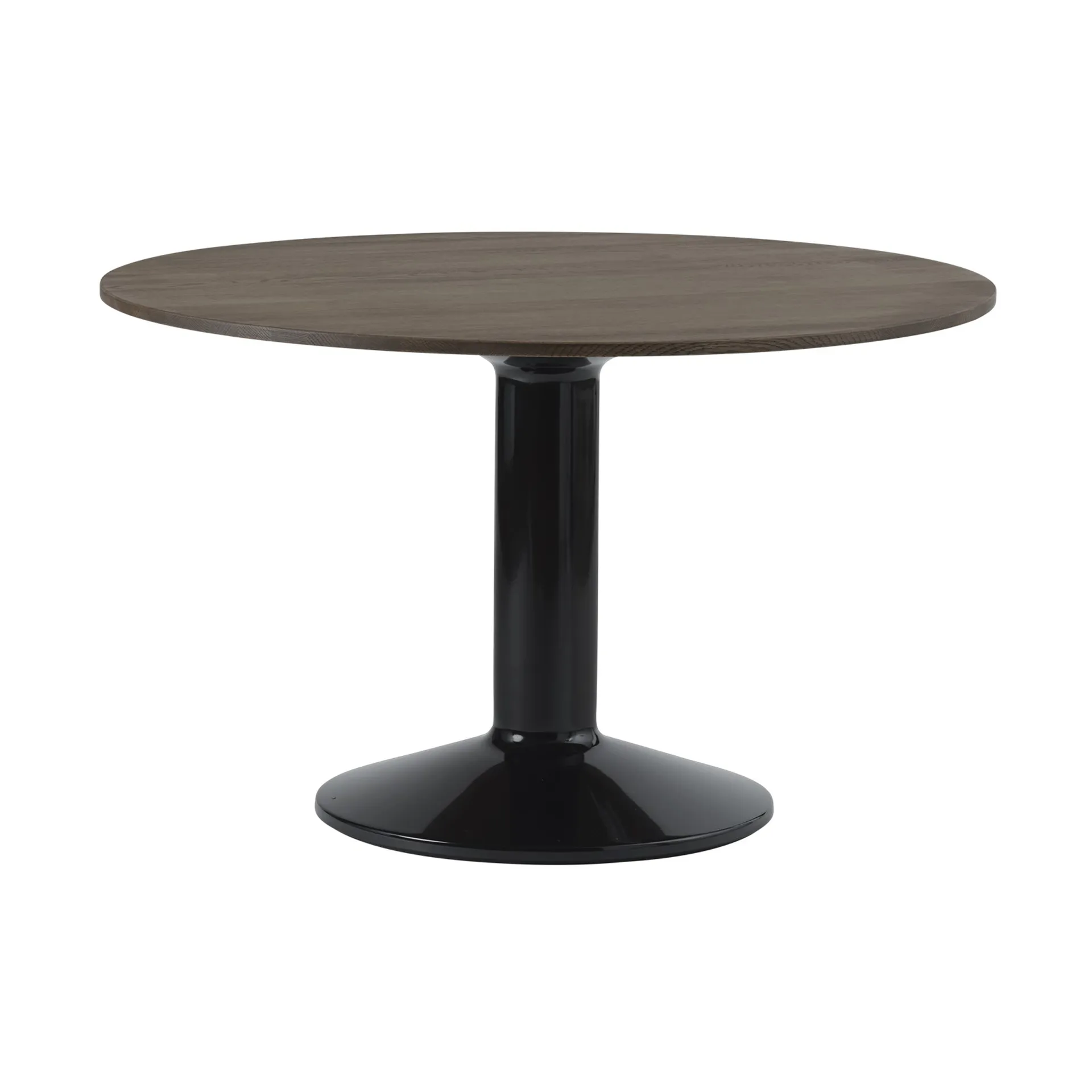 Midst søylebord, Dark oiled oak-black, Ø120 cm Muuto
