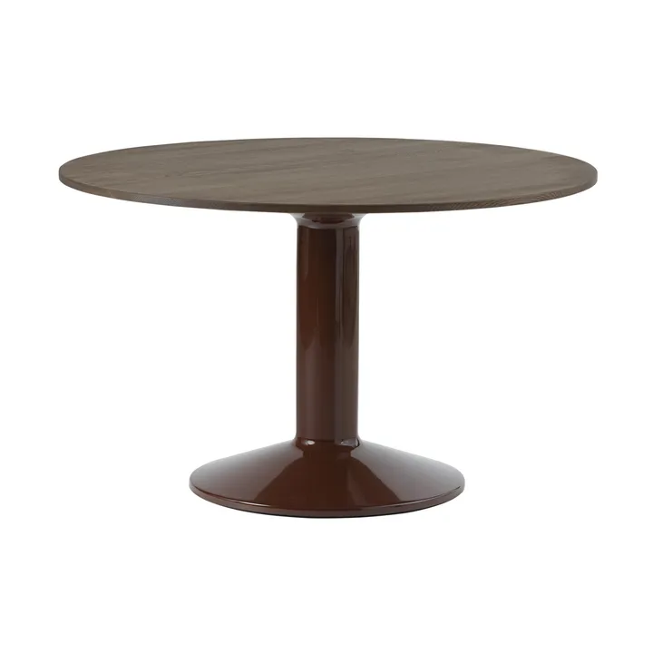 Midst søylebord - Dark oiled oak-dark red, Ø120 cm - Muuto