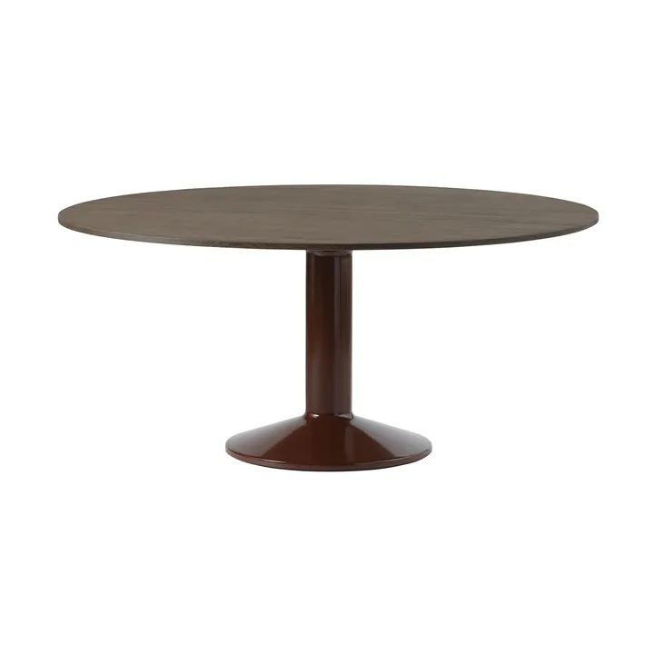 Midst søylebord - Dark oiled oak-dark red, Ø160 cm - Muuto