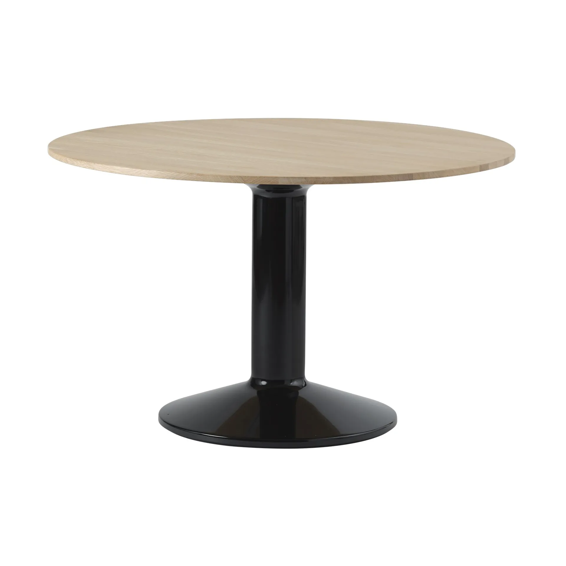 Midst søylebord, Oiled oak-black, Ø120 cm Muuto