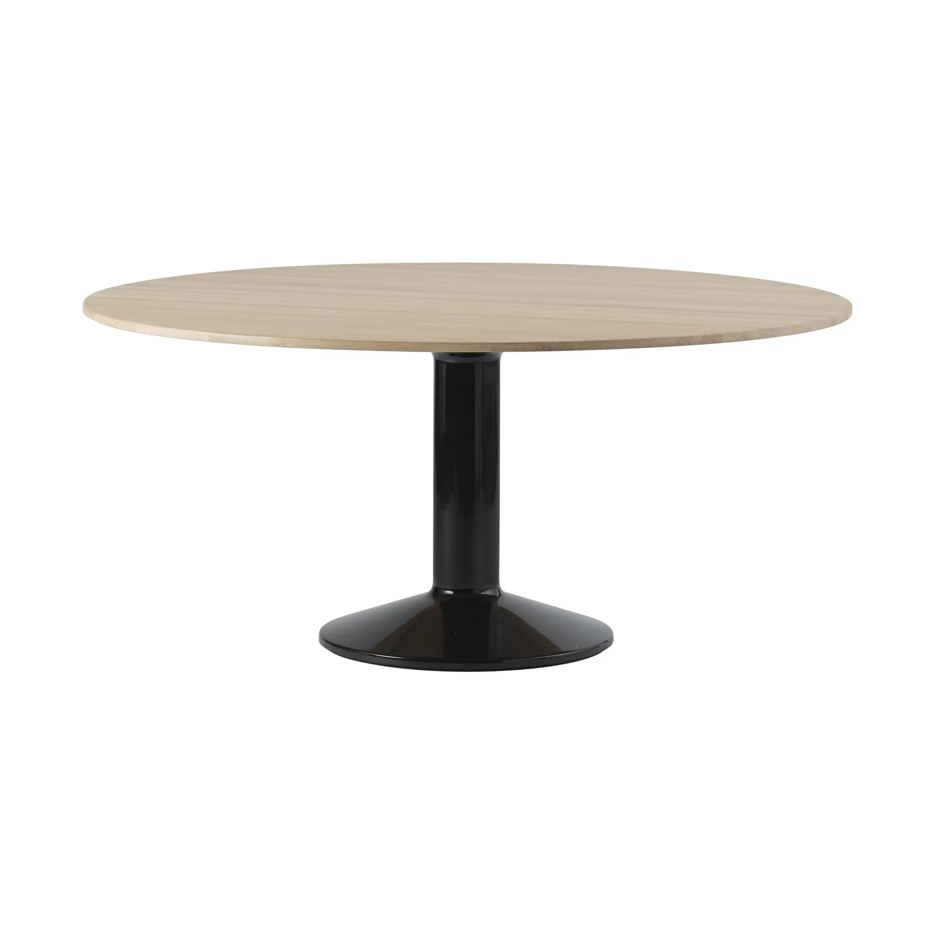 Midst søylebord, Oiled oak-black, Ø160 cm Muuto