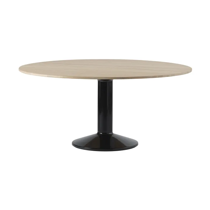 Midst søylebord - Oiled oak-black, Ø160 cm - Muuto