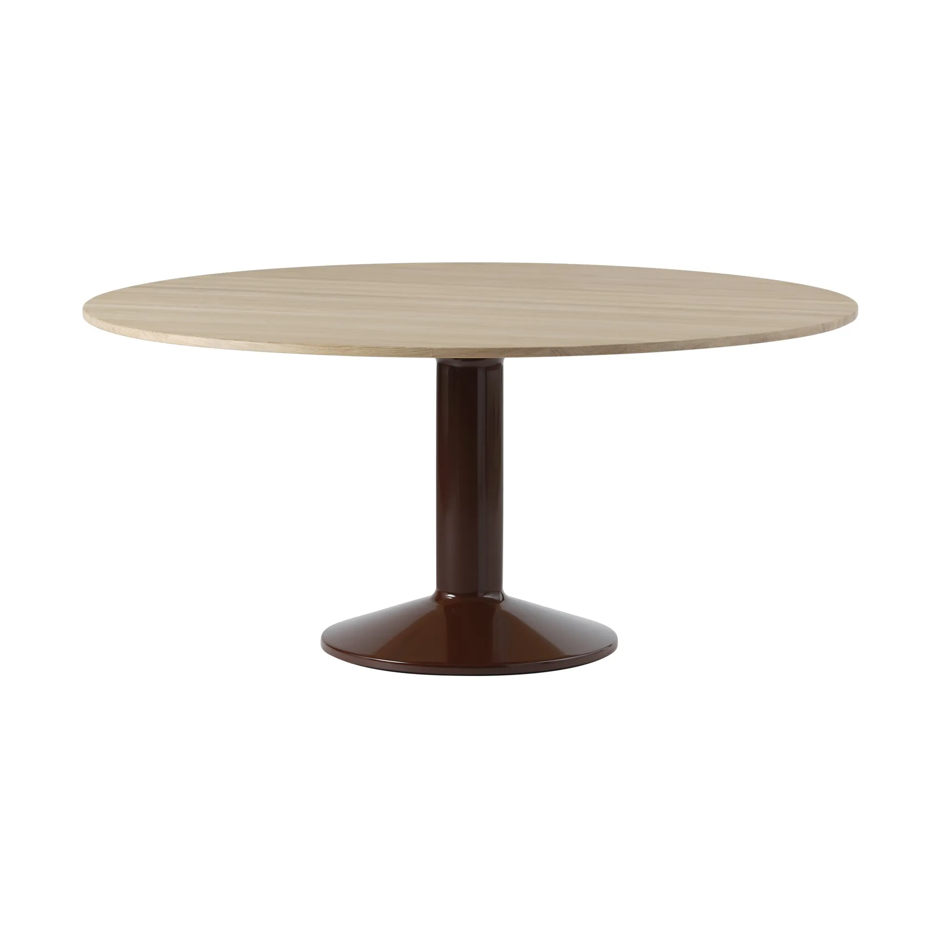 Midst søylebord, Oiled oak-dark red, Ø160 cm Muuto