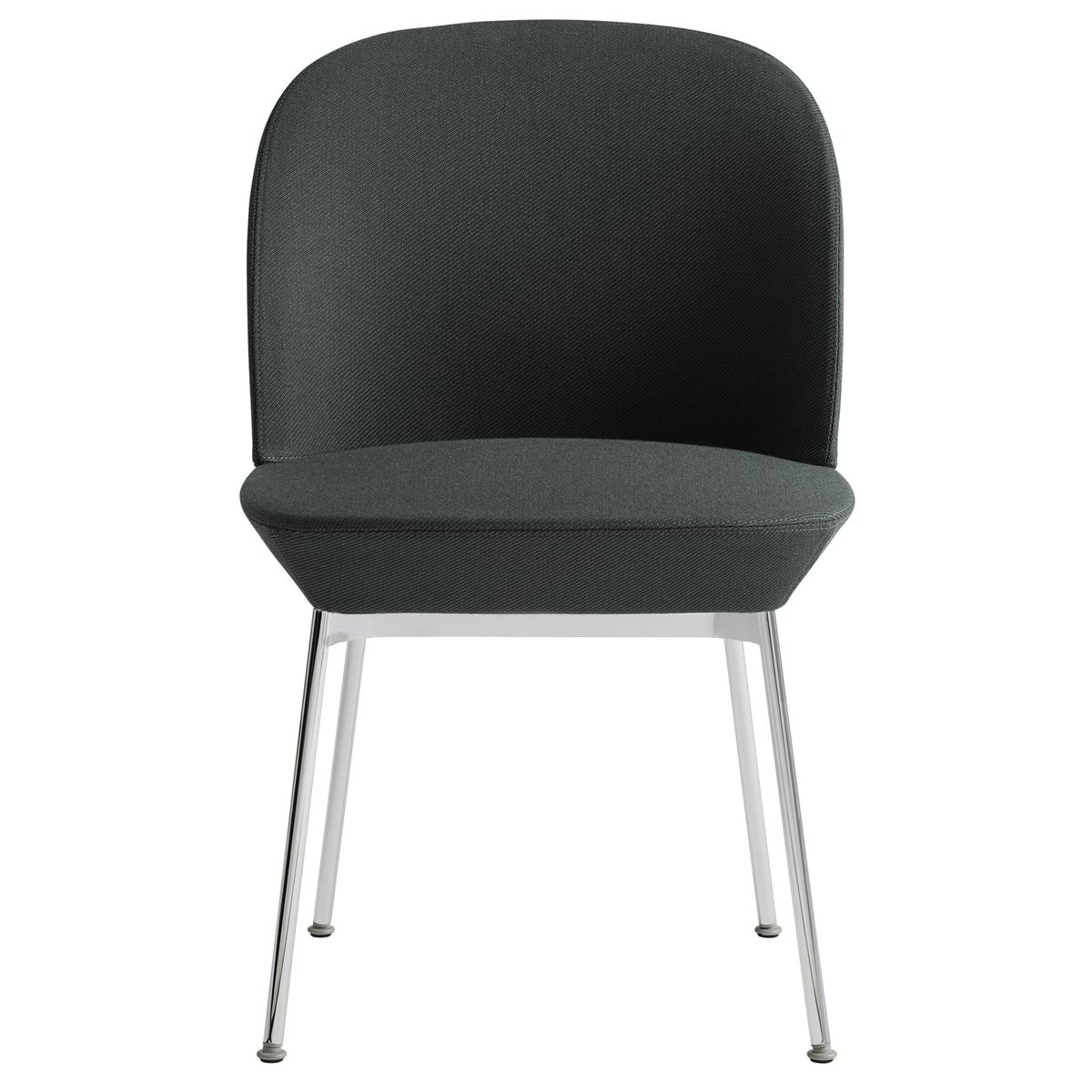 Muuto - Oslo Side Chair, Twill Weave 990 Chrome Legs - Spisestoler - Anderssen & Voll - Grønn - Metall/Syntetisk/Ull