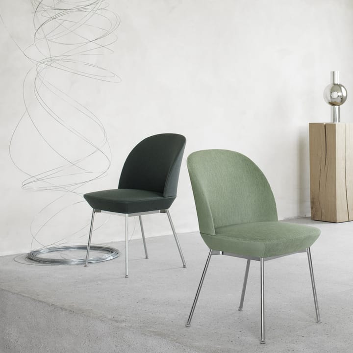Oslo matstol kromet bein, twill weave 990 Muuto